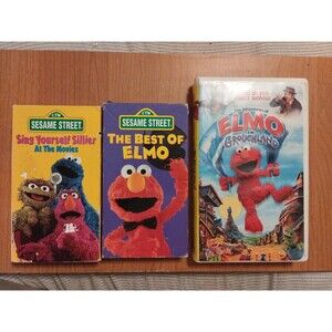 Lot of 3 Sesame Street VHS - Elmo in Grouchland, Best Of Elmo
